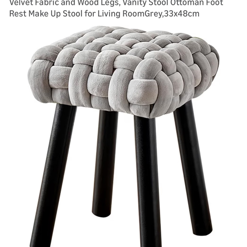 Small Footstool/Ottoman. Gray. New.